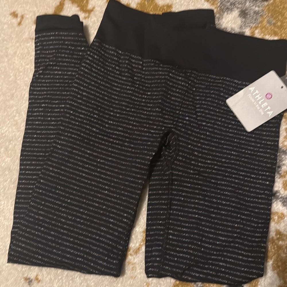NWT: Athleta shimmer stripe leggings - Picture 3 of 11